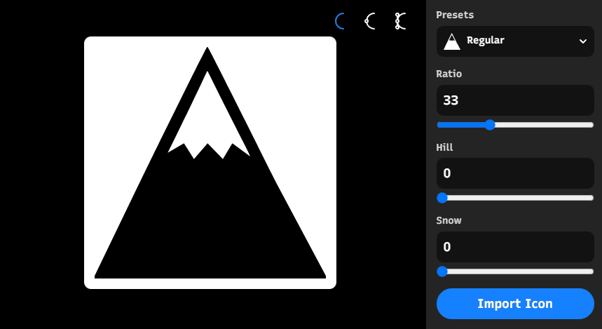 editable icon, mountain