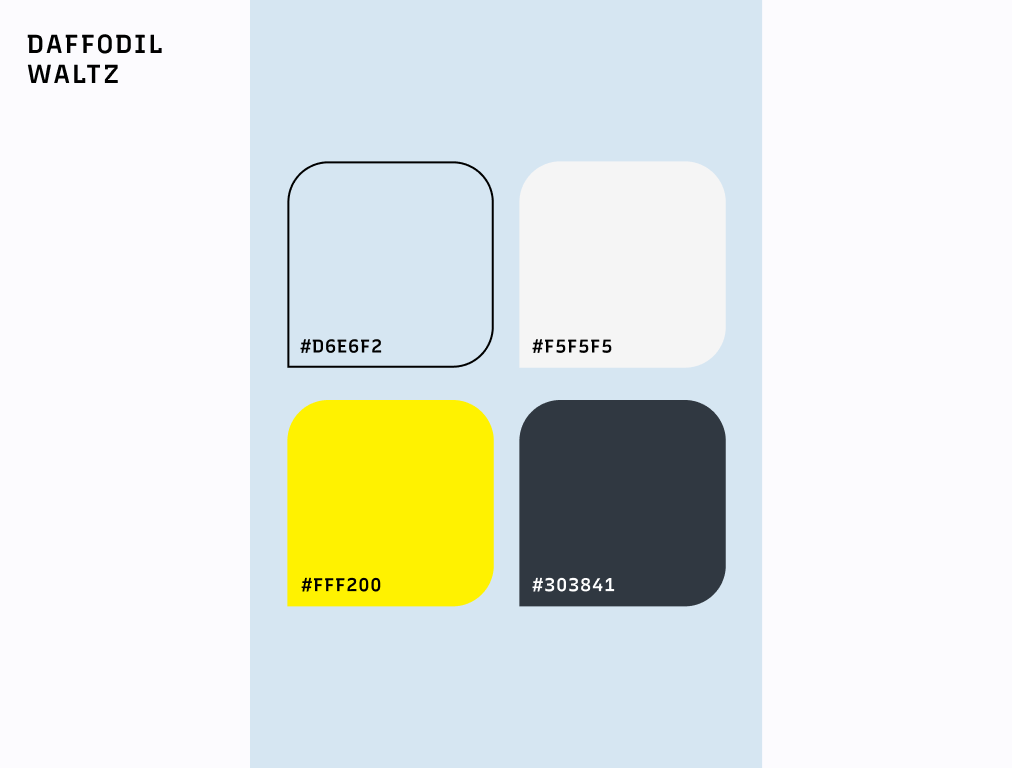 Yellow brings contrast and energy to this soft spring color palette