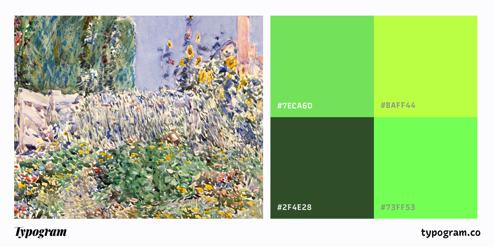 summer color palette: fresh greens