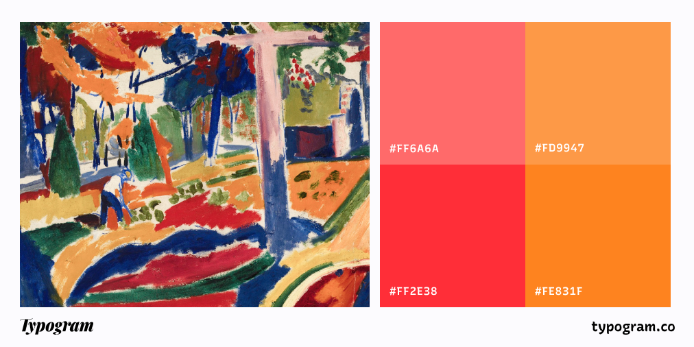 summer color palette: red and organge