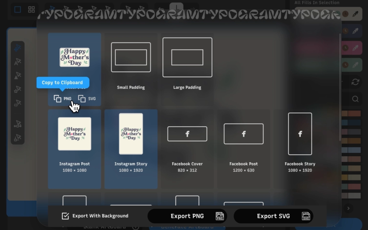 copy into any graphic design tool 