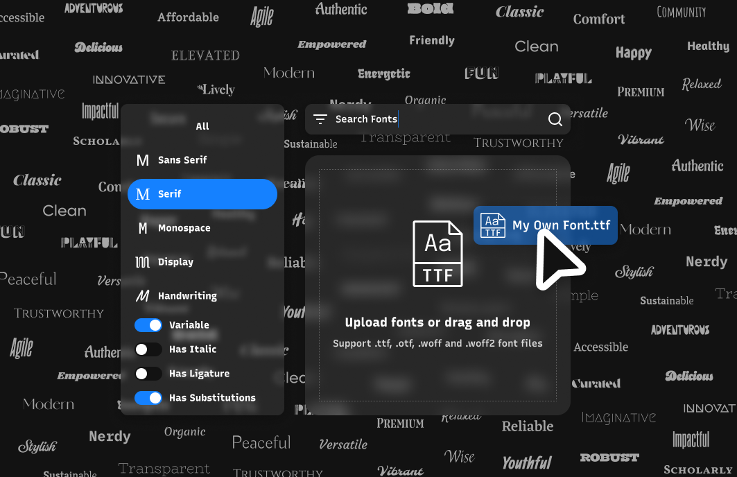 Discover the ideal font from top foundries inside Typogram Studio