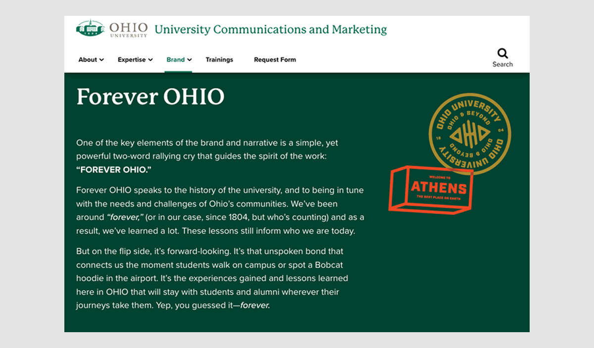 Proxima Nova being for web text setting on Ohio University’s website. Source: FontsInUse 