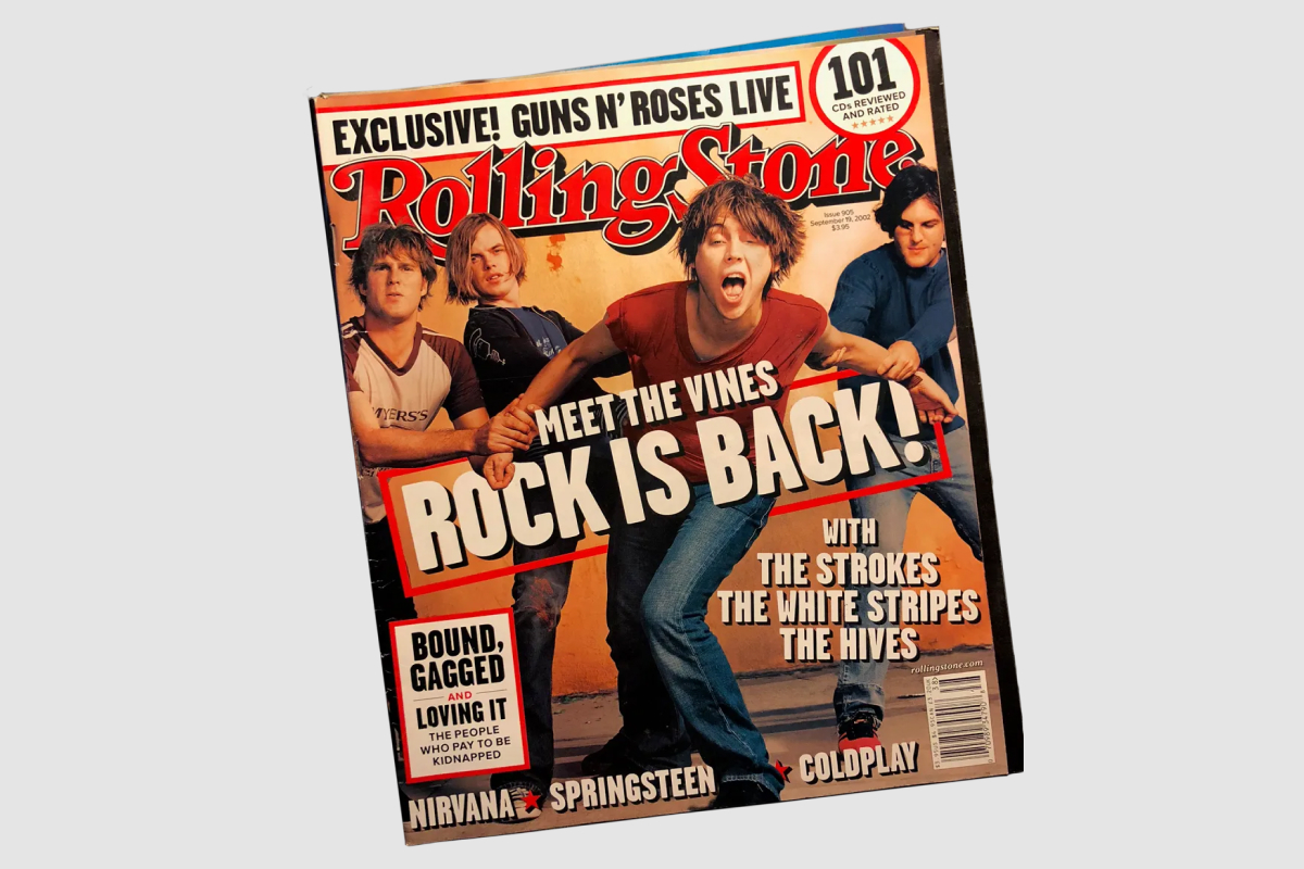 The first issue of Rolling Stone featuring Proxima Sans in 2002, seen in the small text on the cover. source: Mark Simonson