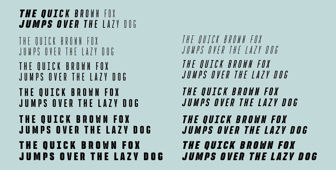 Rocinante Titling font weights