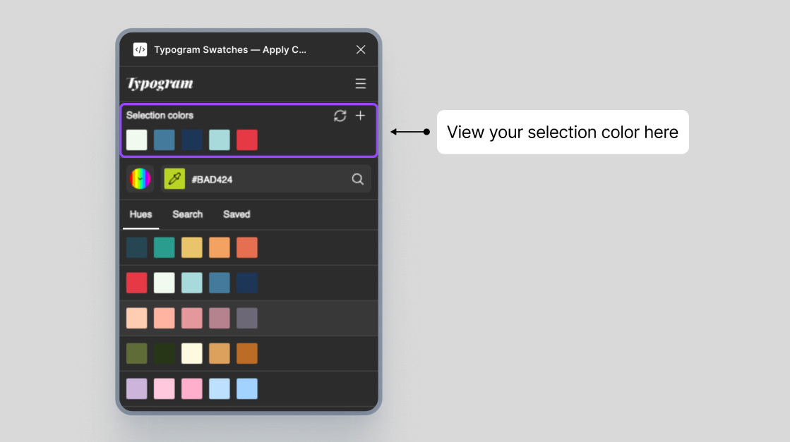 Instantly apply color palettes to your design