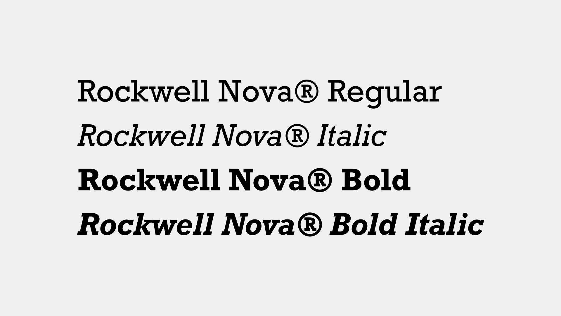 Rockwell Nova Typeface