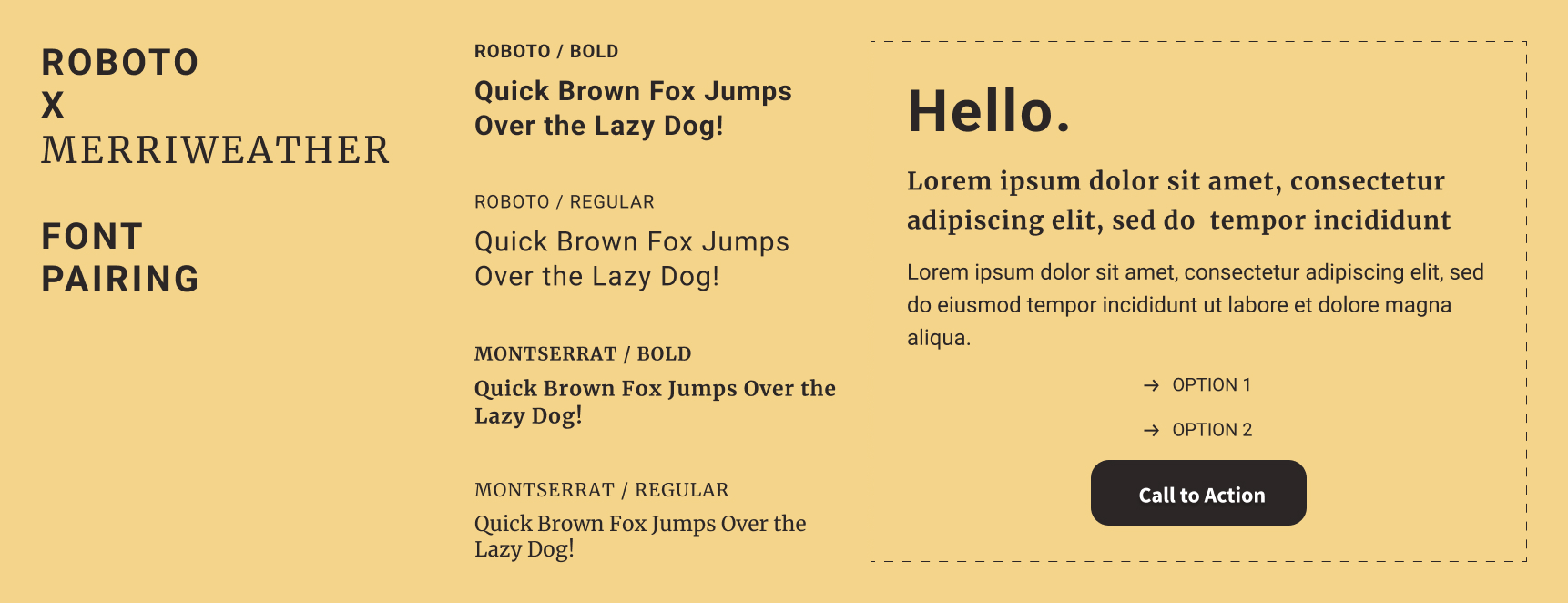 Roboto font pairing