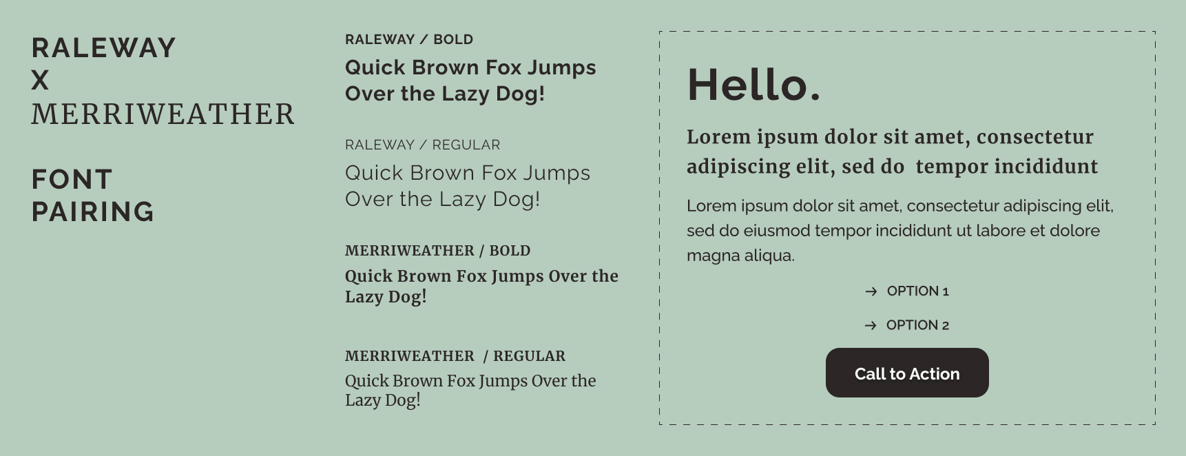 raleway font pairings