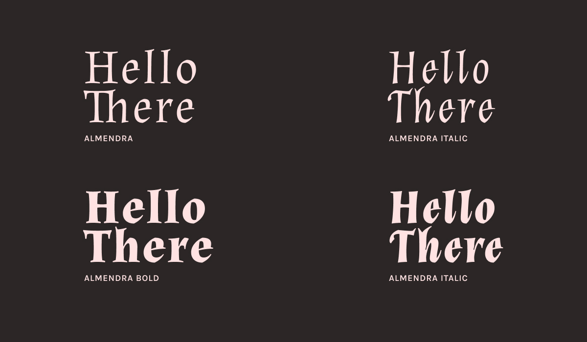 how to use almendra font italic