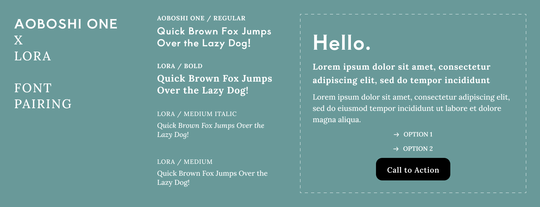 Aoboshi One font pairings