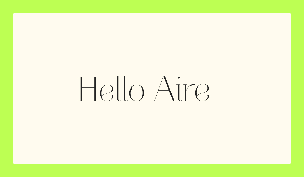 aire font cover 