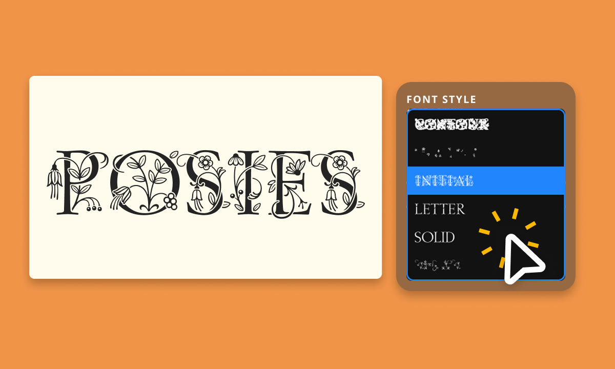 Posies is a highly illustrative display typeface