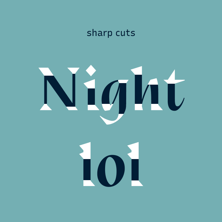 Sharp cuts in the letters