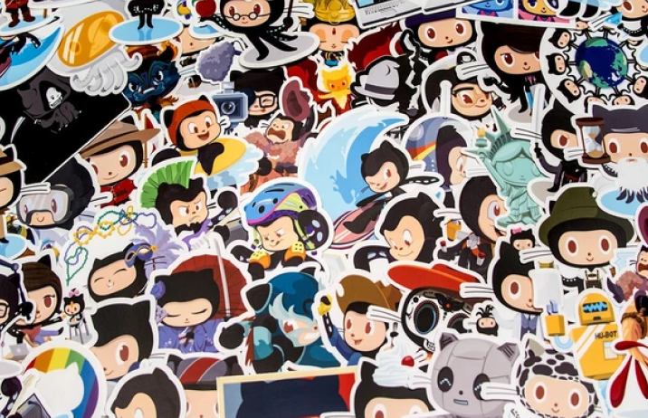 GitHub makes many illustrative stickers featuring its mascot/meme, octocat. source: GitHub store
